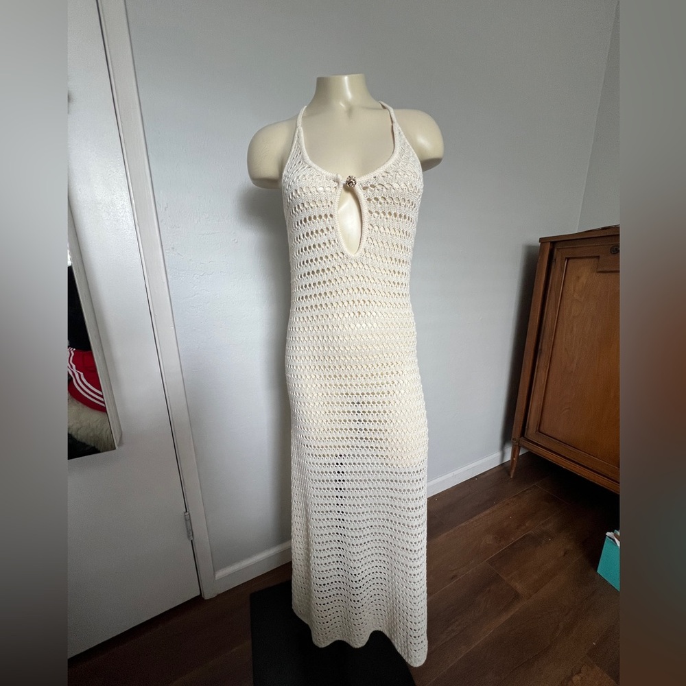 L'Academie Cream Midi Dress